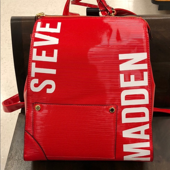 red steve madden backpack